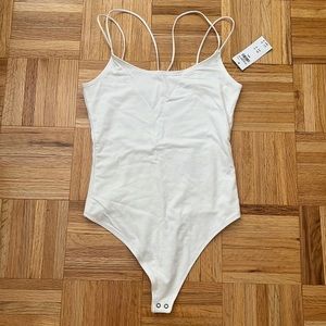 NWT S Abercrombie White Tank Bodysuit Size Small